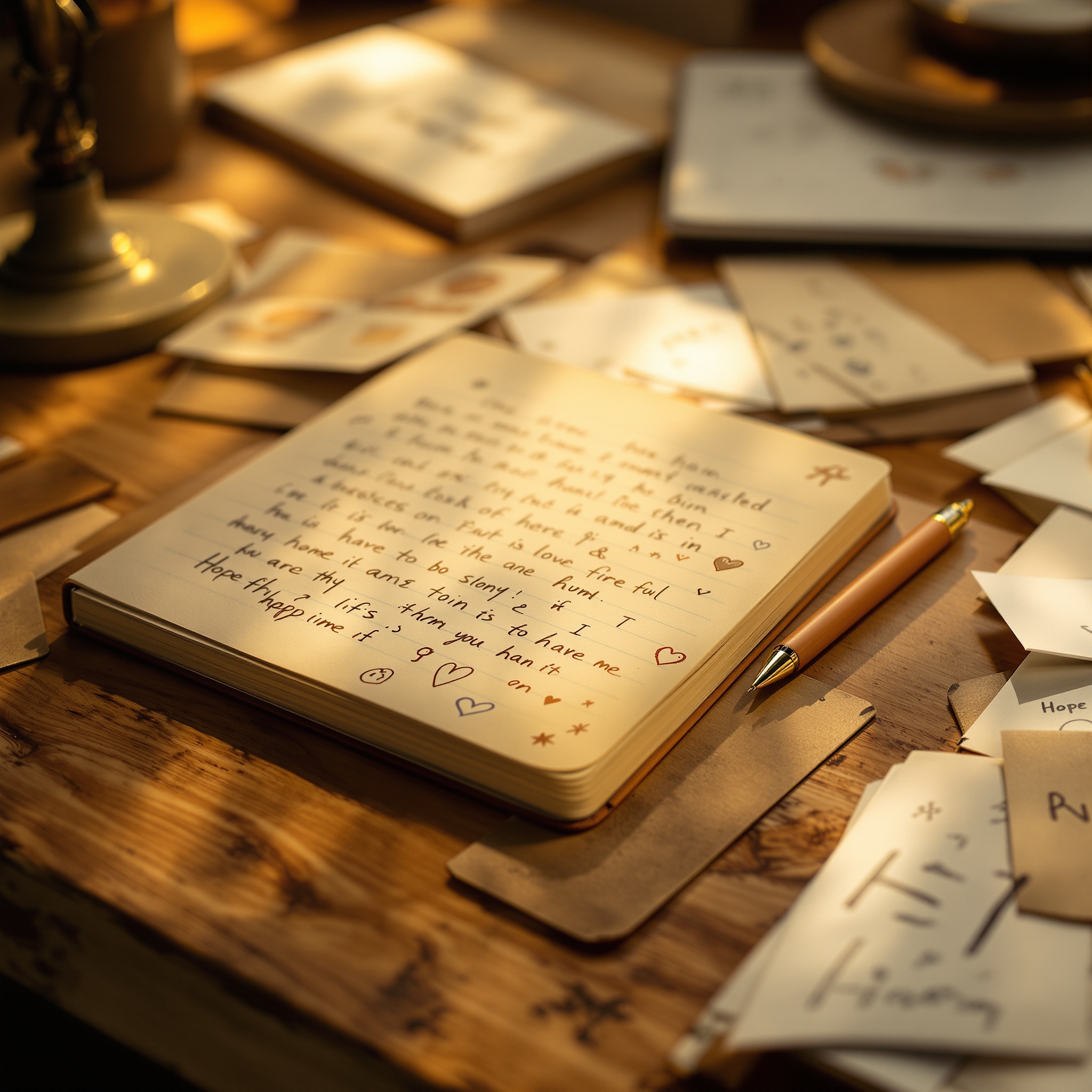 Handwritten stories and creative writing journey