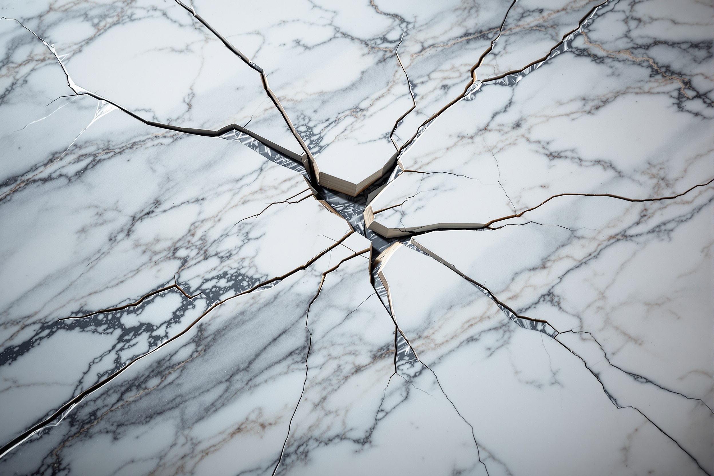 Dano em mármore por suporte inadequado