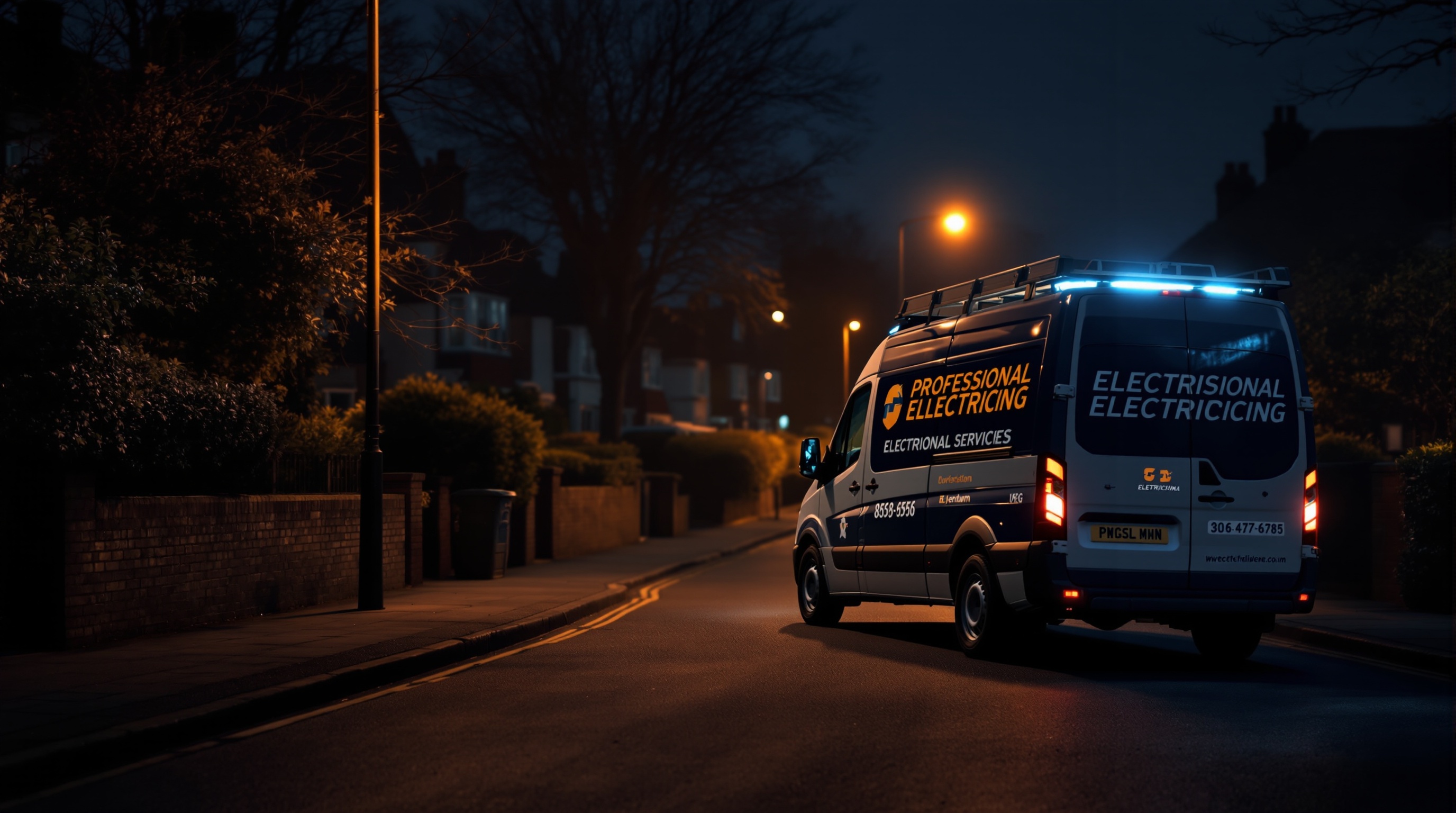 ElectraWorks Ltd electrician service van in Surrey residential area