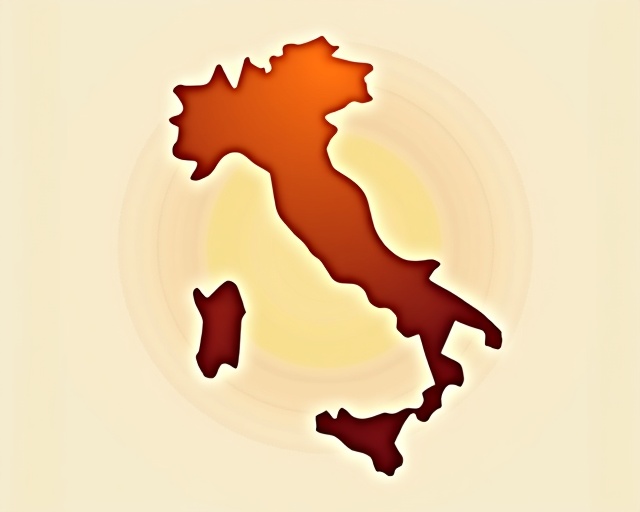 Mappa Italia con cerchio dal Lazio