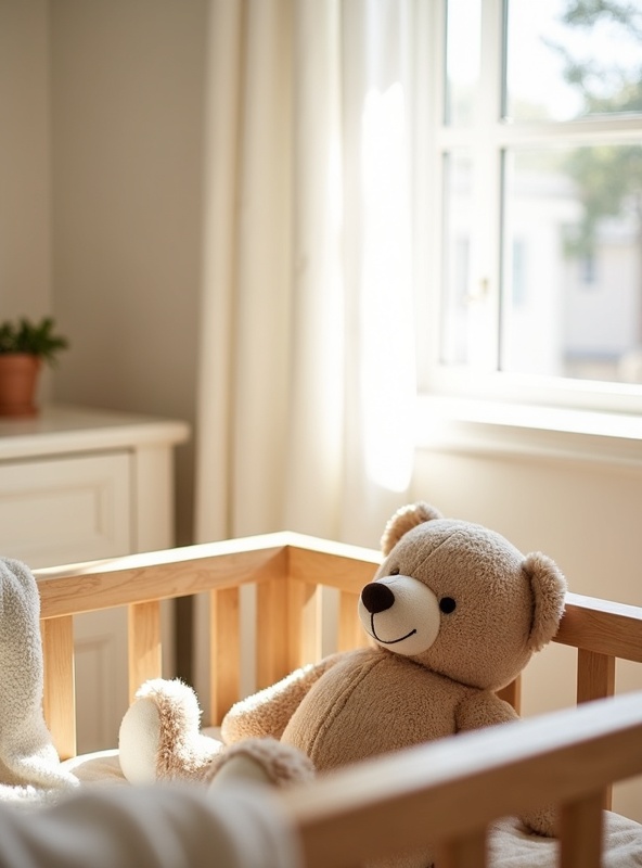 A beautifully remodeled nursery room in an Austin home, prepared for a new baby