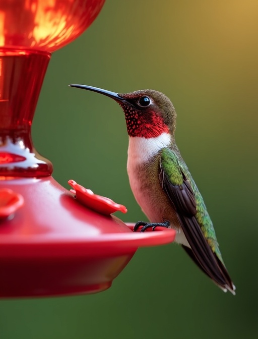 Hummingbird at feeder