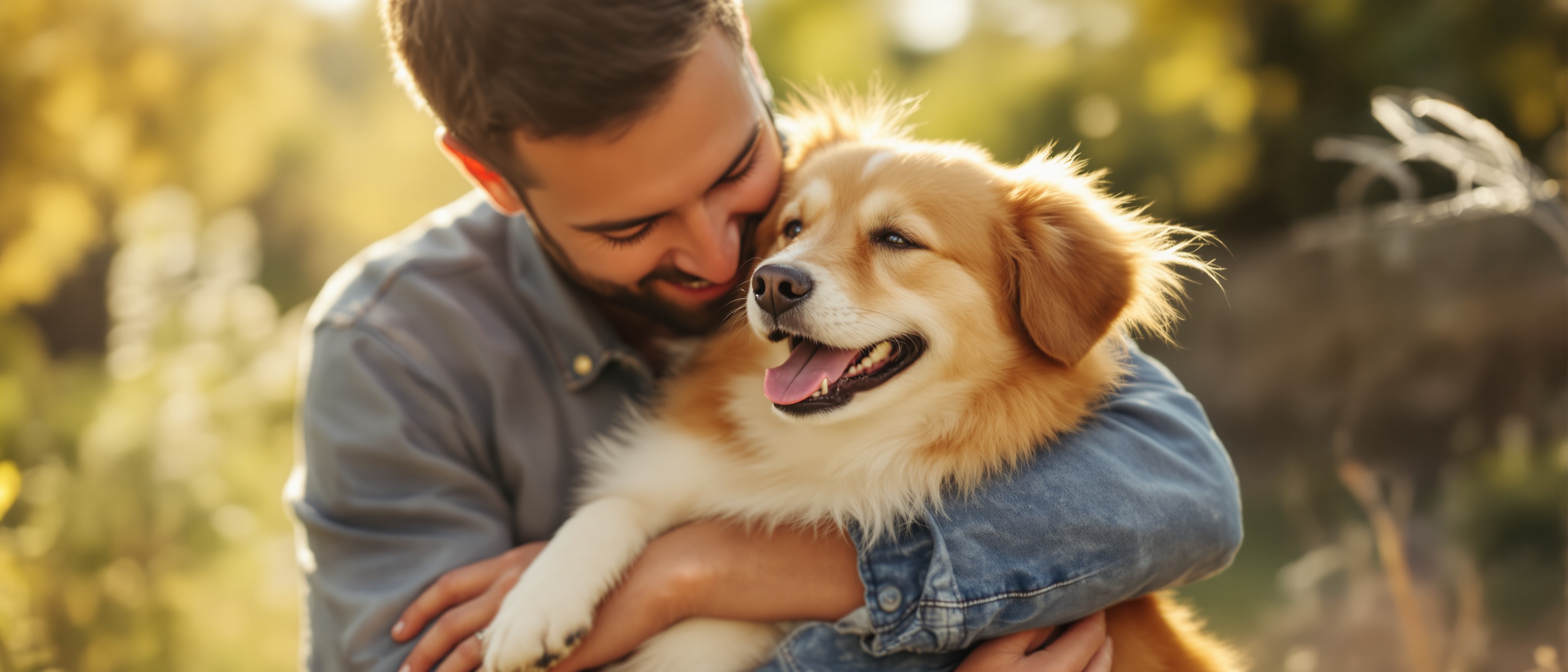 Glücklicher Tierhalter mit gesundem Hund