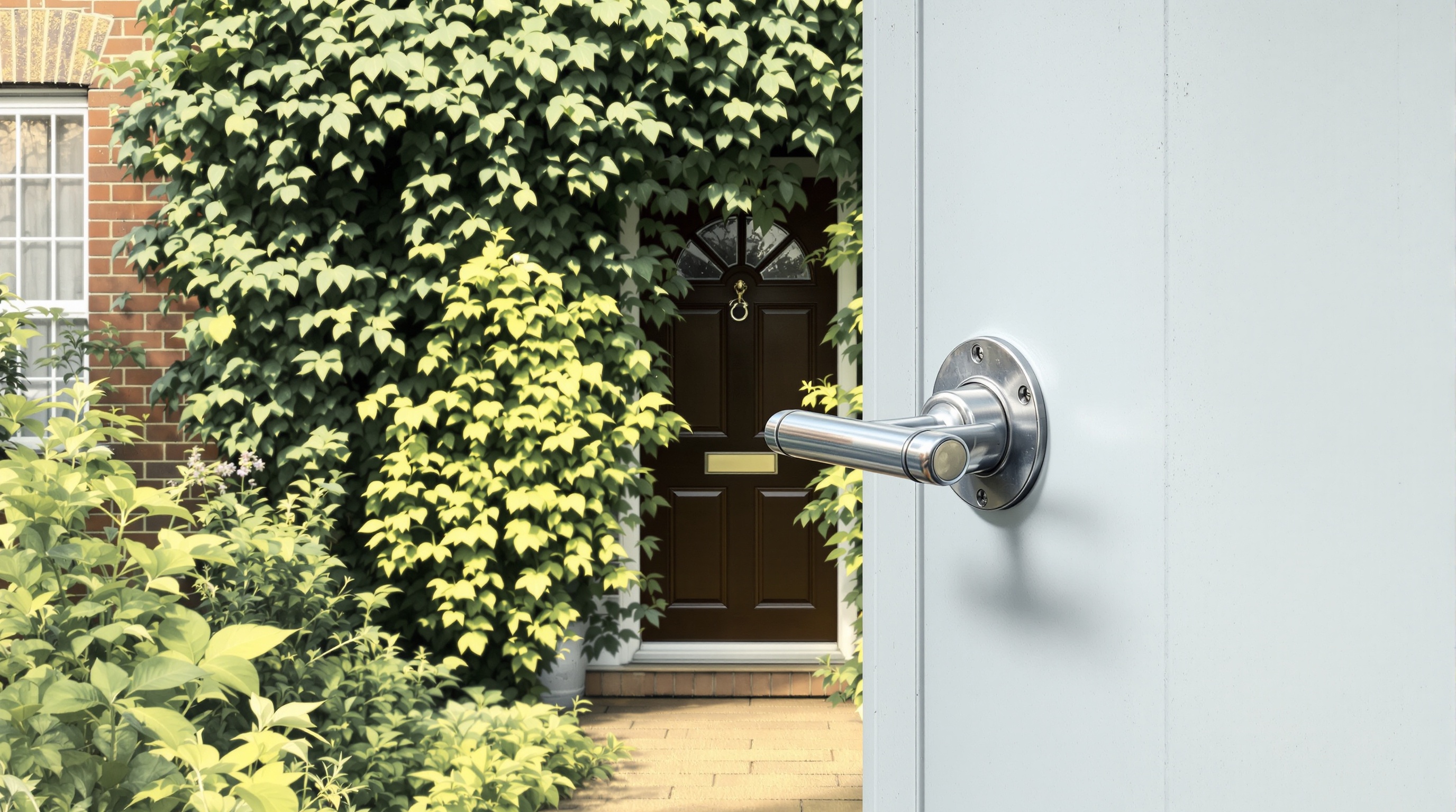 British home with visible security vulnerabilities