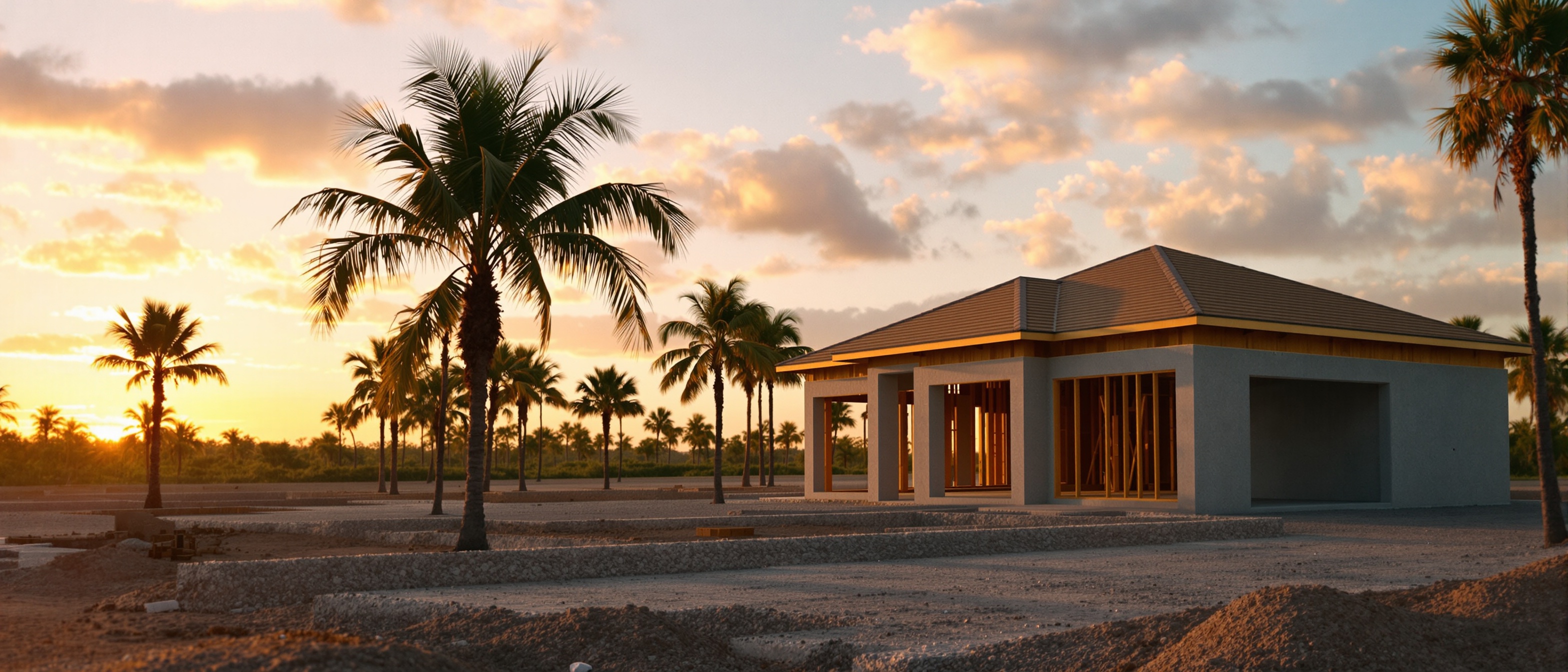 Residential home construction site in Southwest Florida