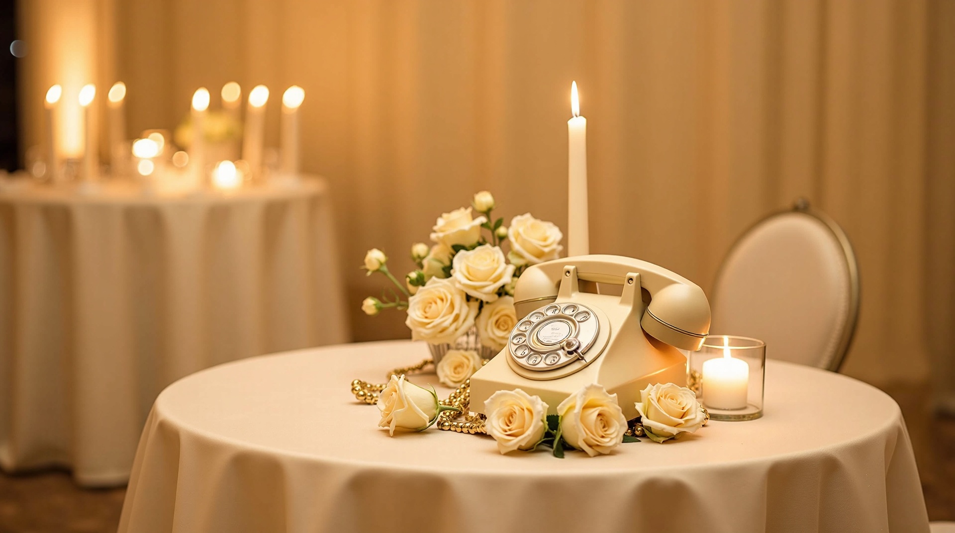 優雅婚禮場地配復古電話留言簿