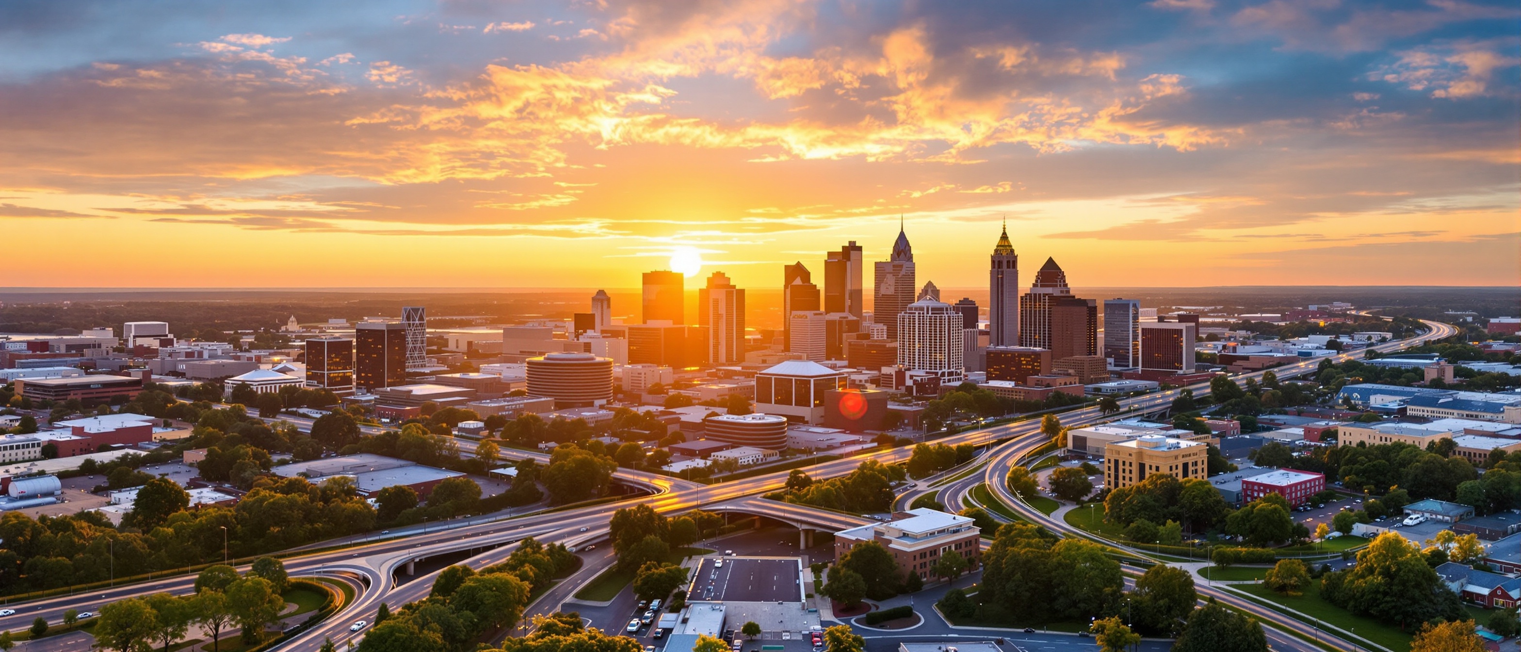 Winston-Salem NC auto insurance — city skyline and roads