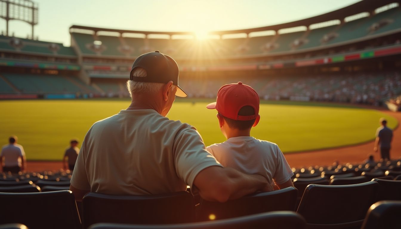 Family sharing love of baseball
