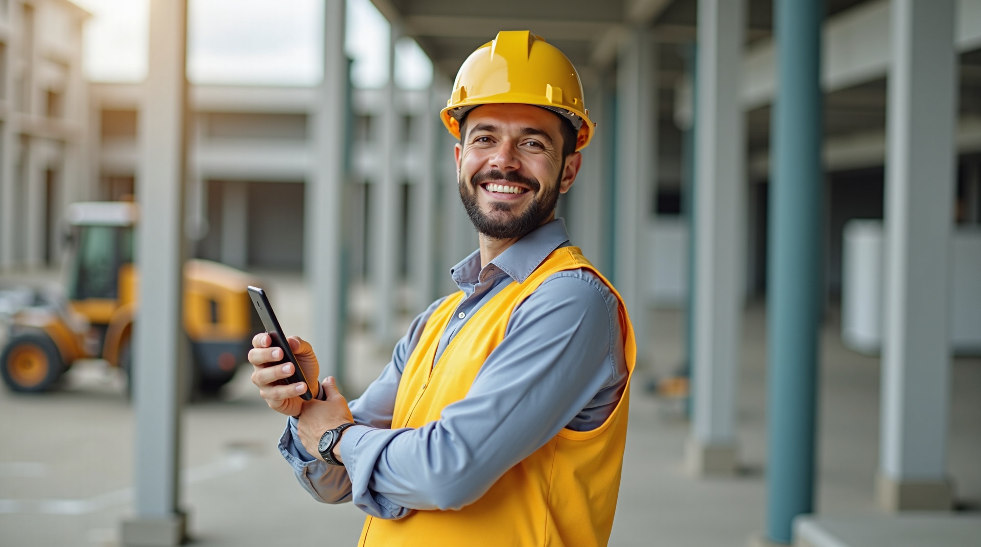 工程老闆使用手機管理工地