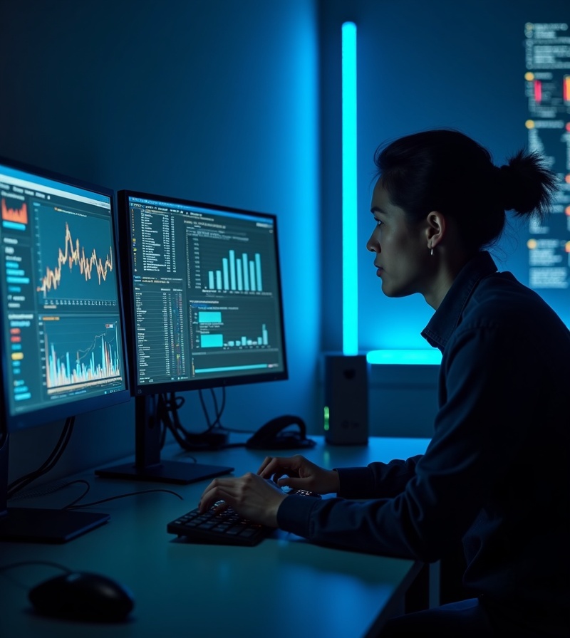 Profissional analisando campanhas de tráfego pago