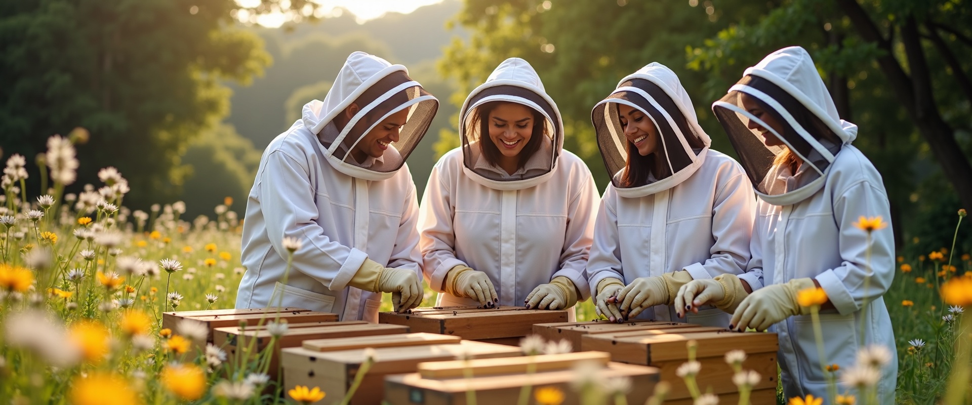 Volunteers working together