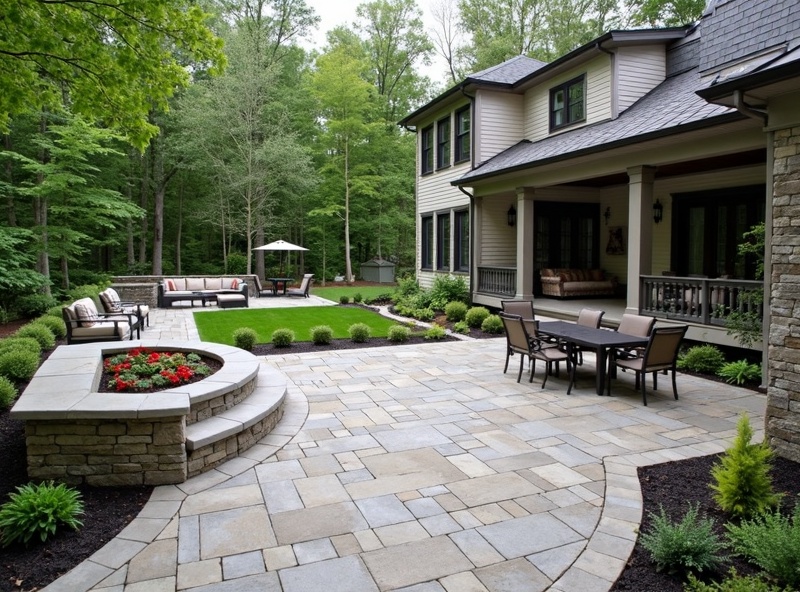Modern Patio & Retaining Wall