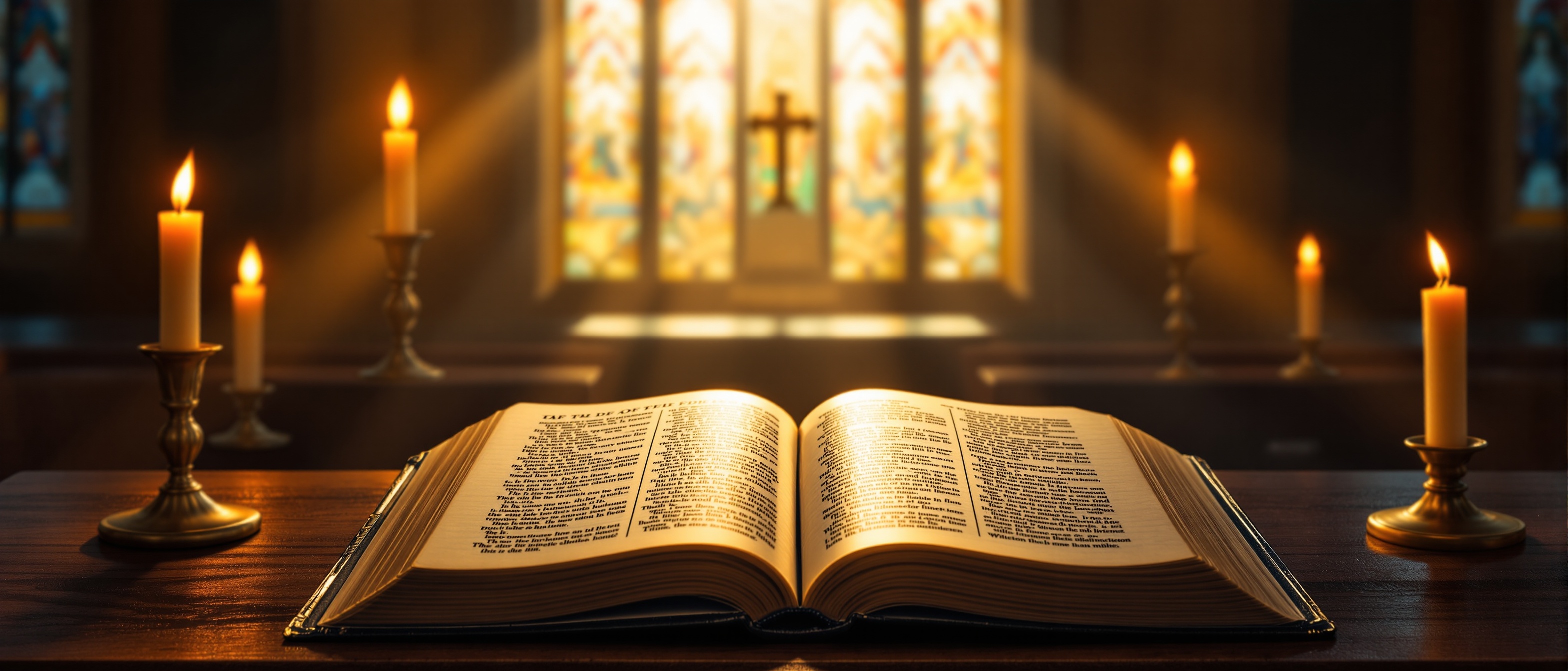 Open Bible with warm glow symbolizing the Word of God and the foundation of Seventh-day Adventist beliefs at Pioneer SDA Church Babcock University
