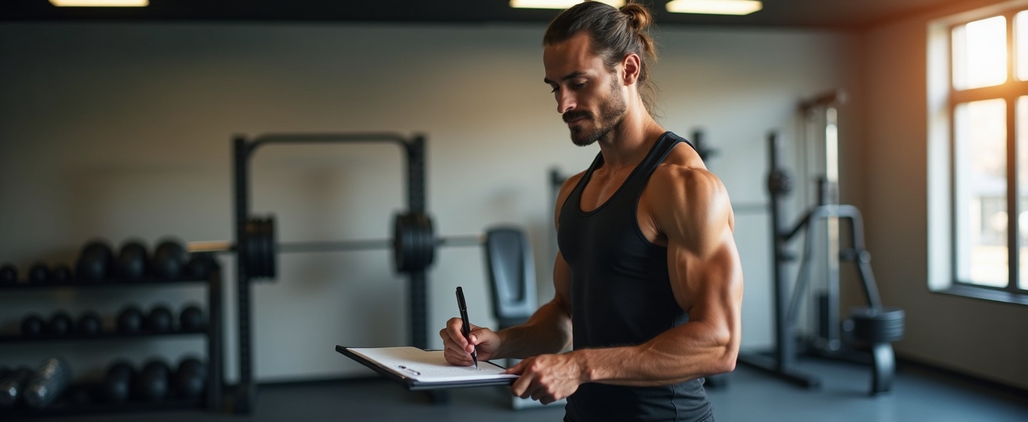 Treinador planejando sessão