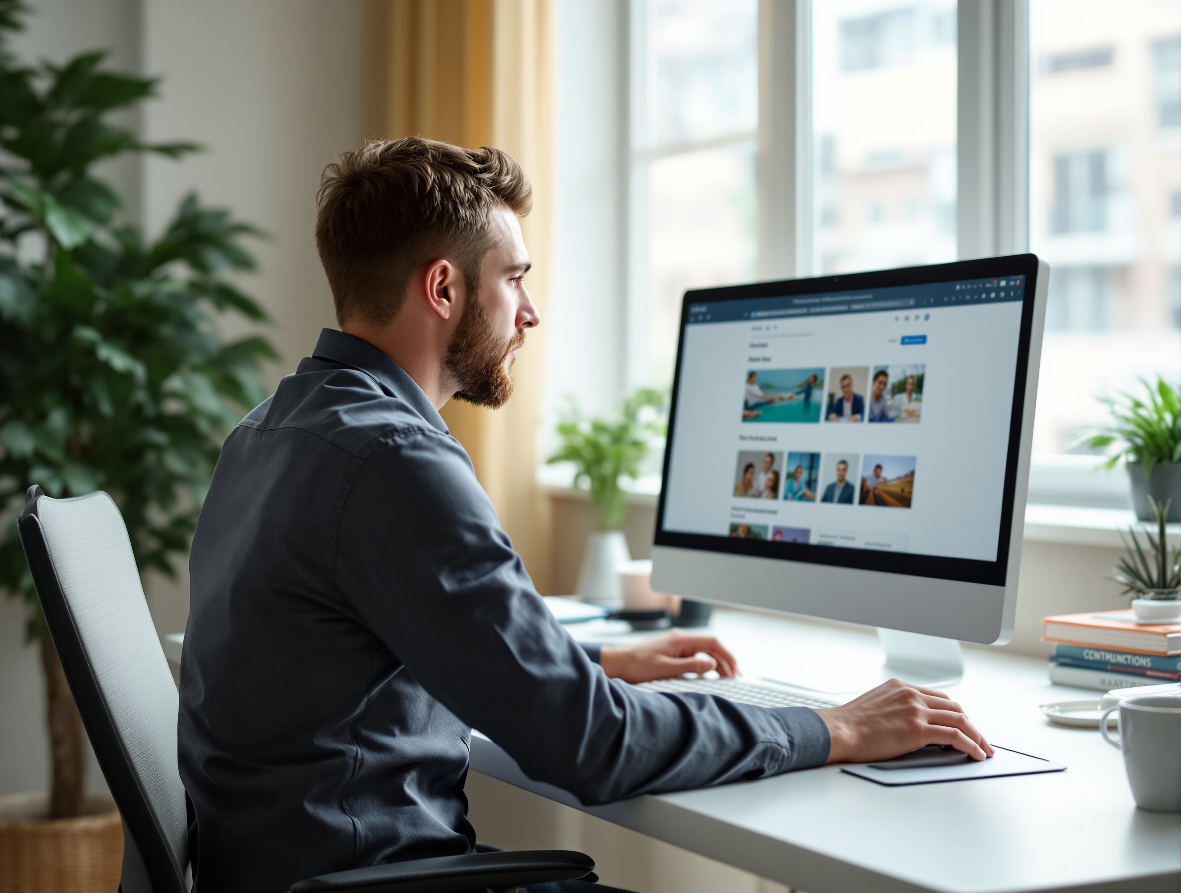 Person looking at their website on a computer