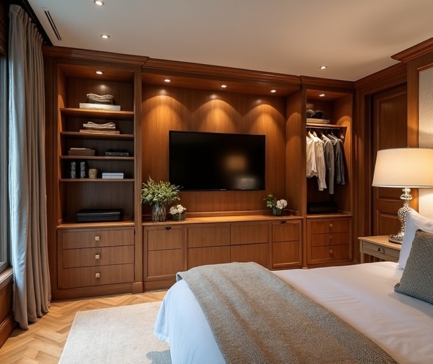 Aménagement sur mesure - Dressing et rangements personnalisés en bois noble