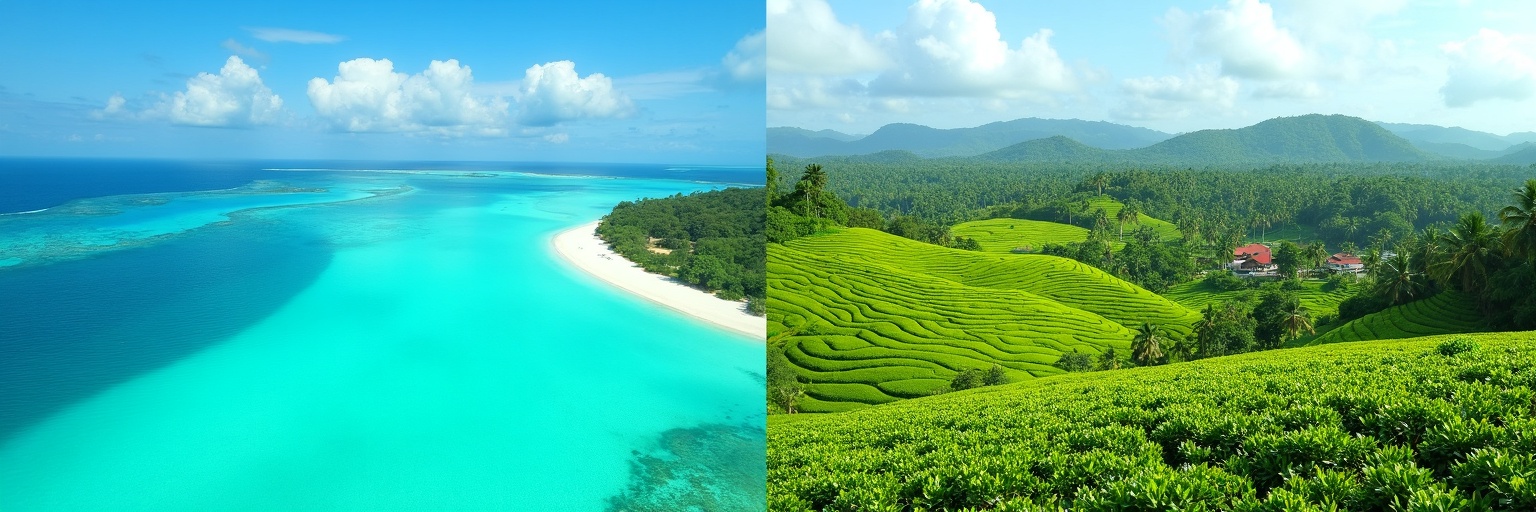モルディブとスリランカの美しい風景