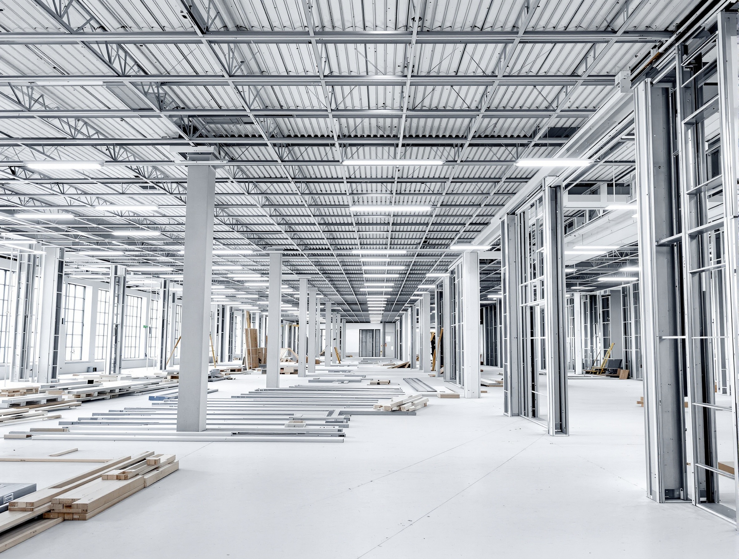 軽鉄下地LGS工事 — 大型オフィスビル