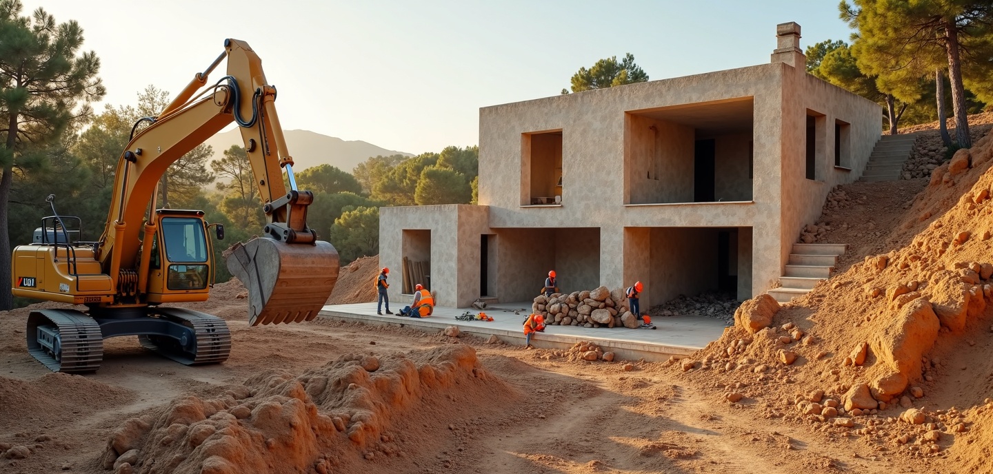 Project Management Mallorca - BONAIRE4 active construction site with heavy machinery