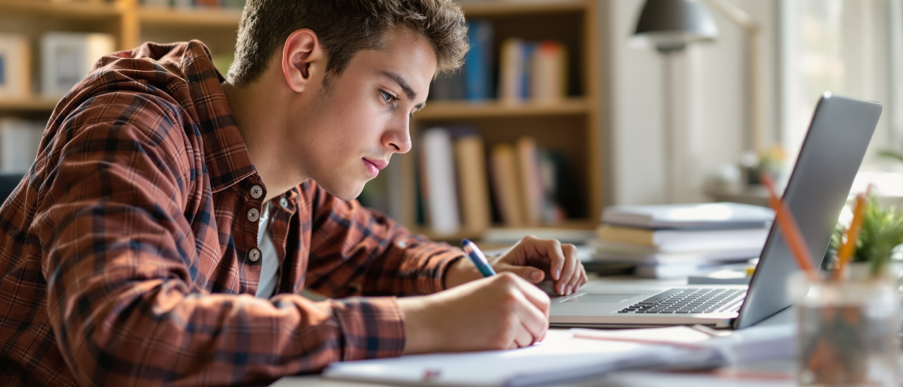 Student working on Common Application