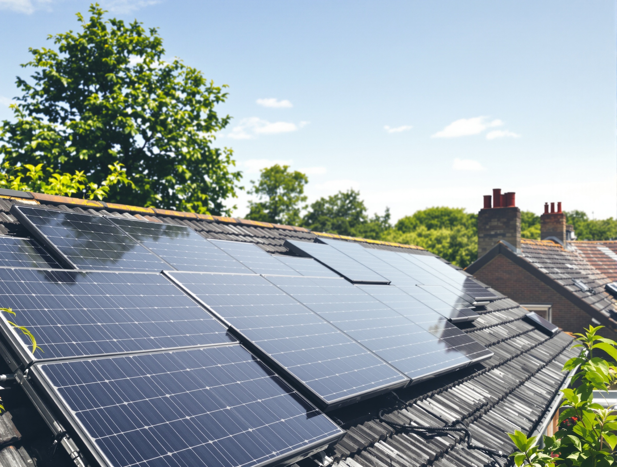 Solar panels on Suffolk home