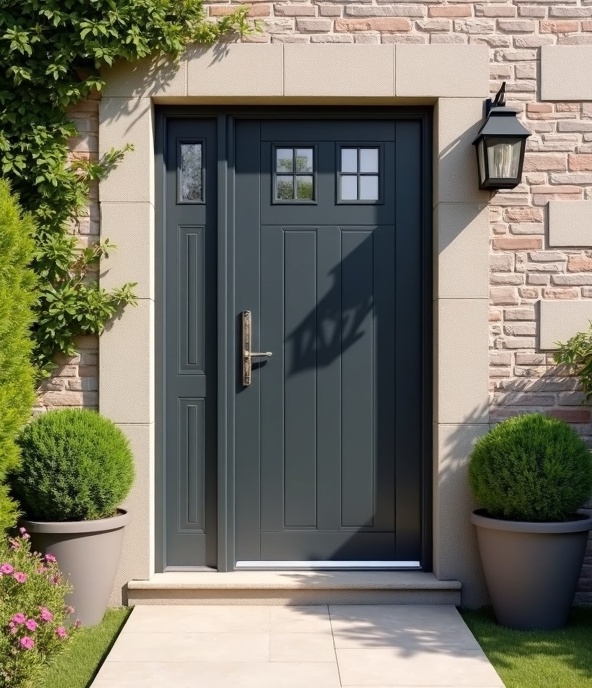 Anthracite grey Entranceway composite door installation South Wales