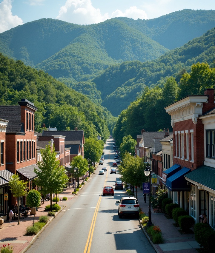 Highlands NC mountain town nestled in the Appalachians