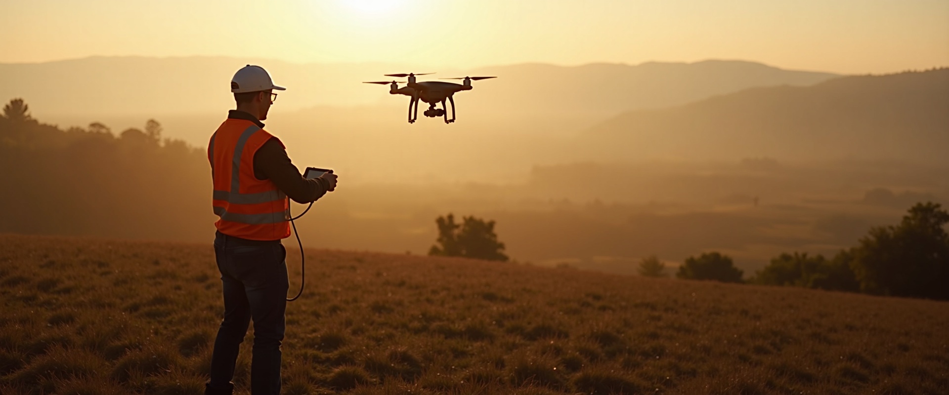 Drone recovery mission at dawn