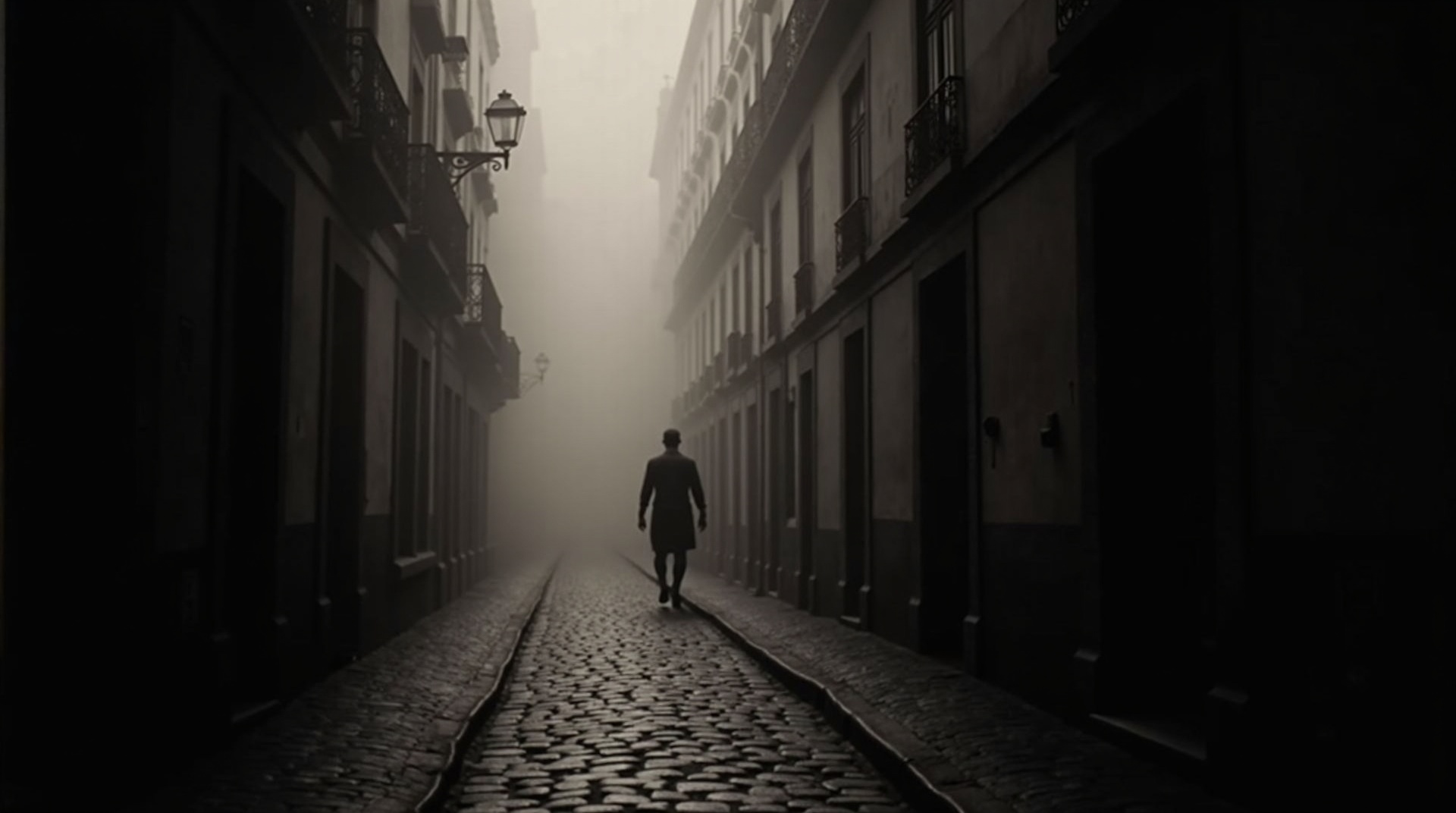 Historical photograph of old Lisbon street