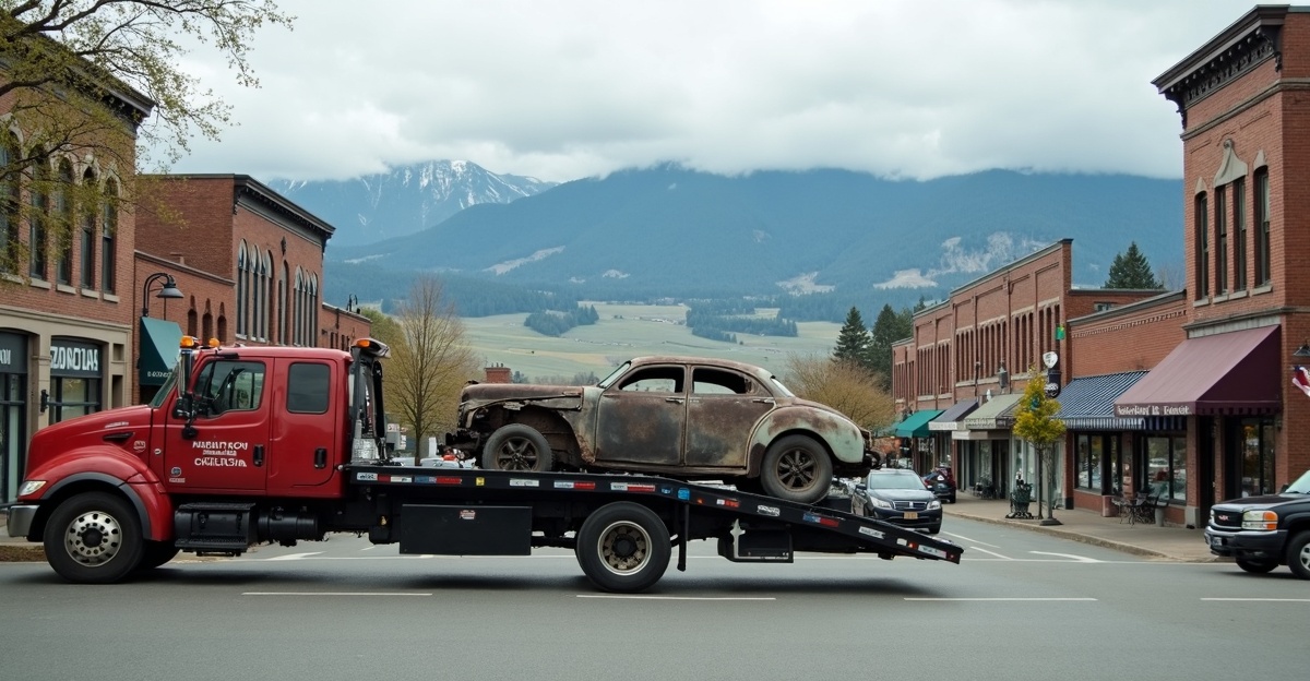 Scrap car removal in historic downtown Chilliwack Proper