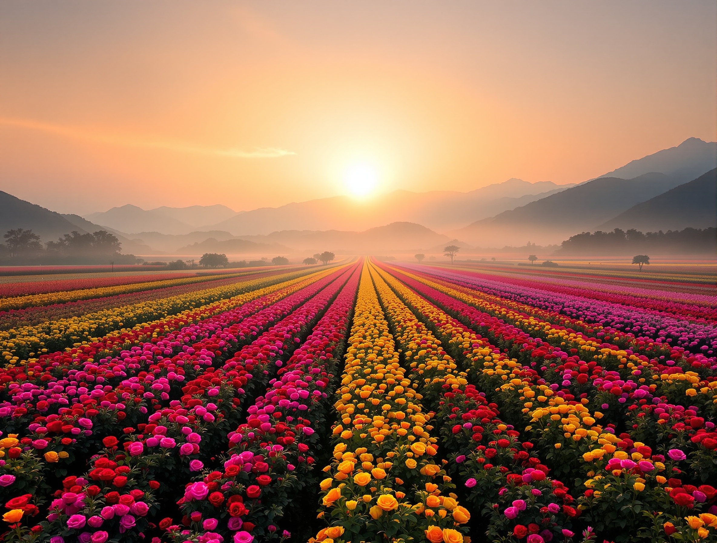 Плантации цветов в Куньмине