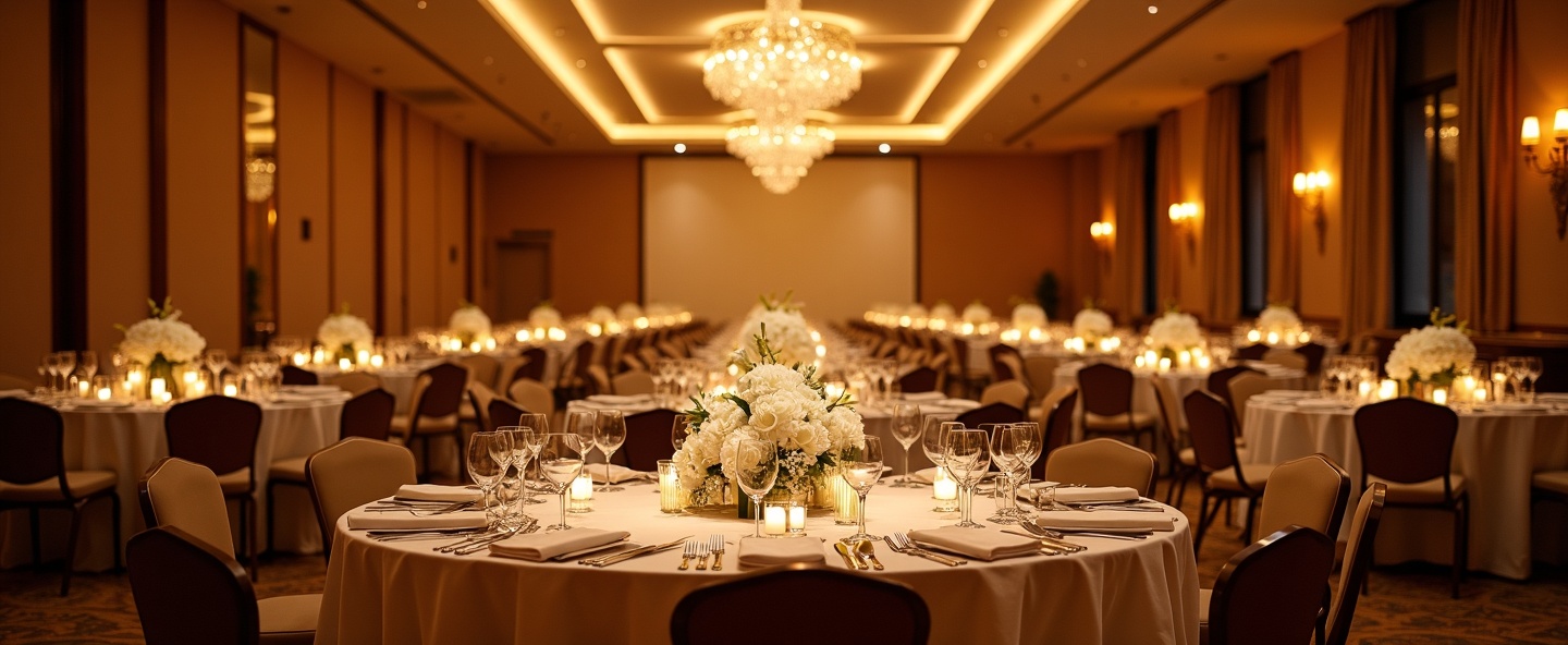Elegant hotel ballroom event setup
