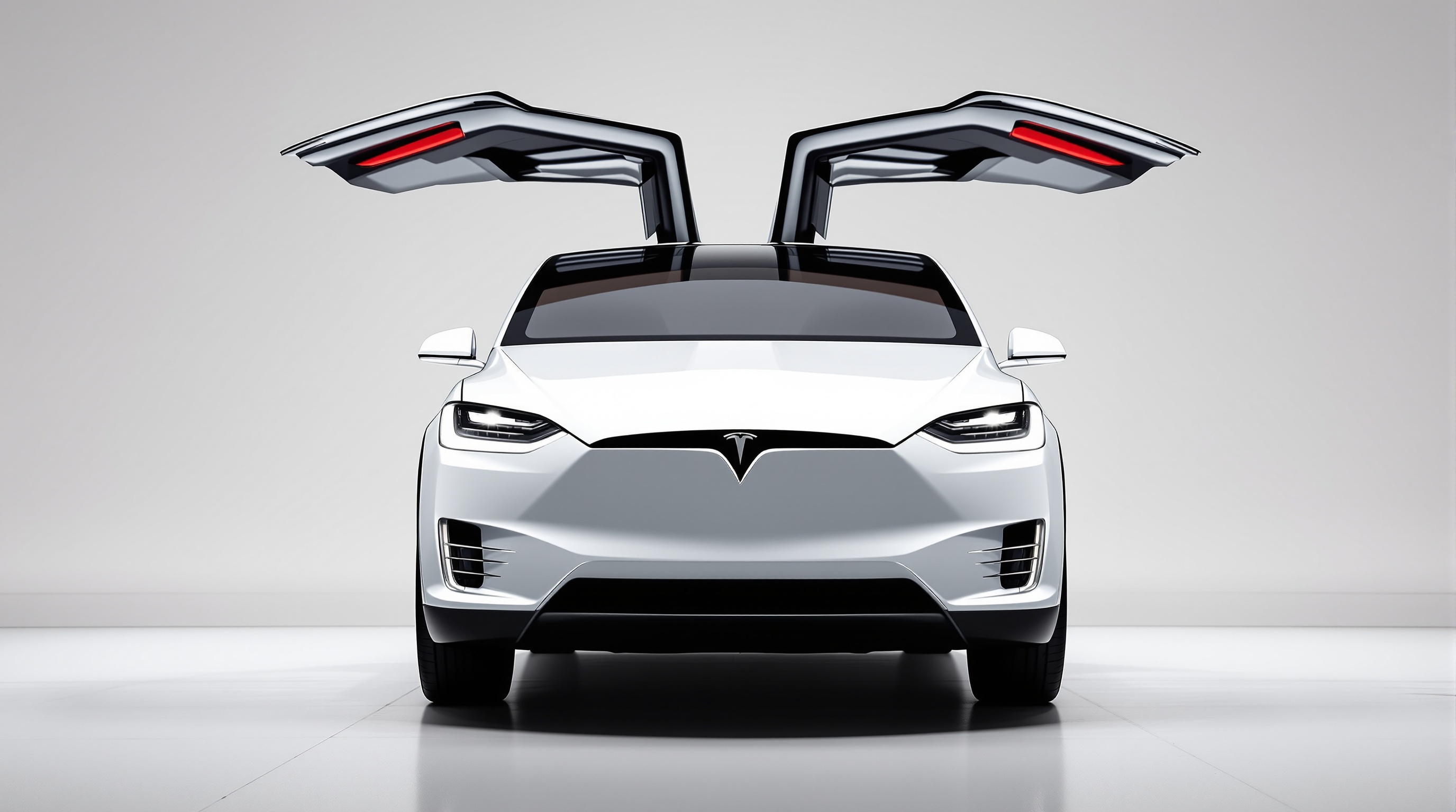 Tesla Model X falcon wing doors open