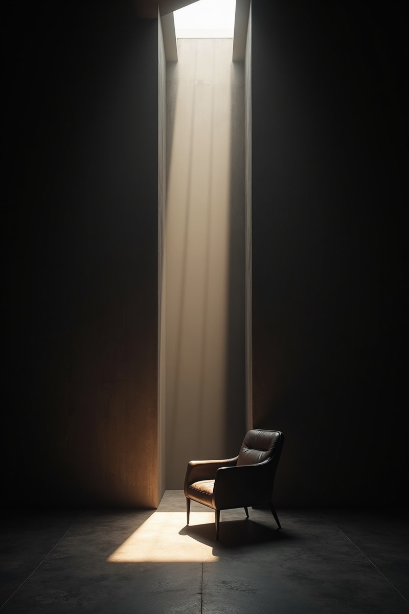 Private executive office with dramatic light