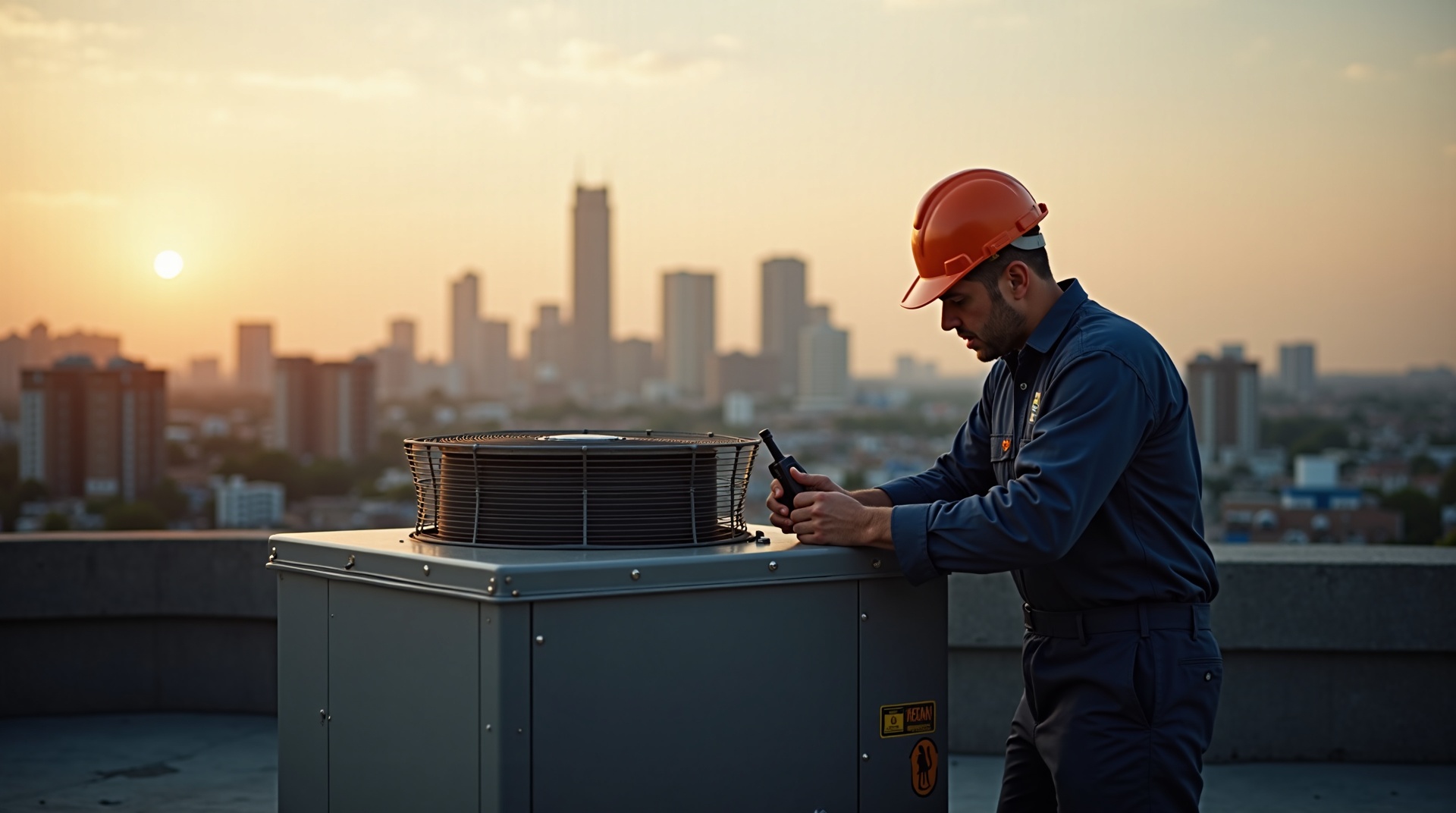 Trades professionals at work