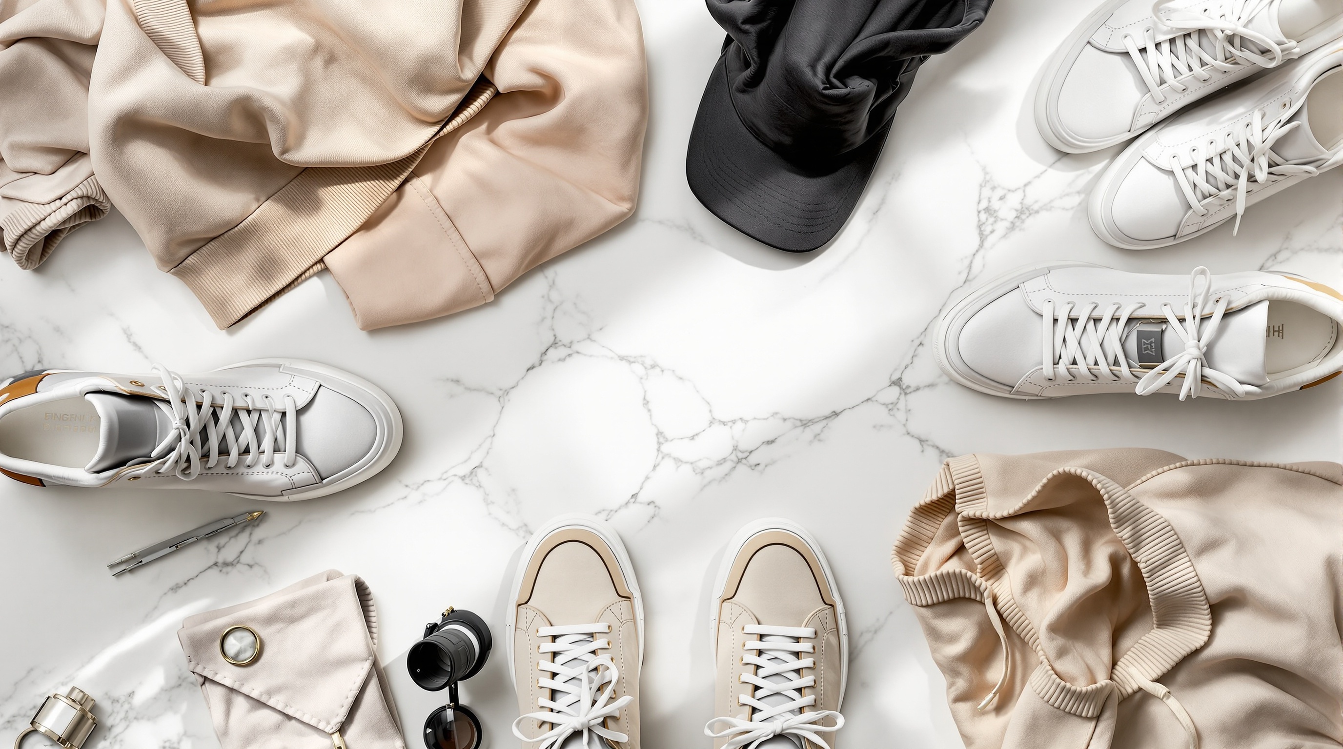 Fashion products flat lay
