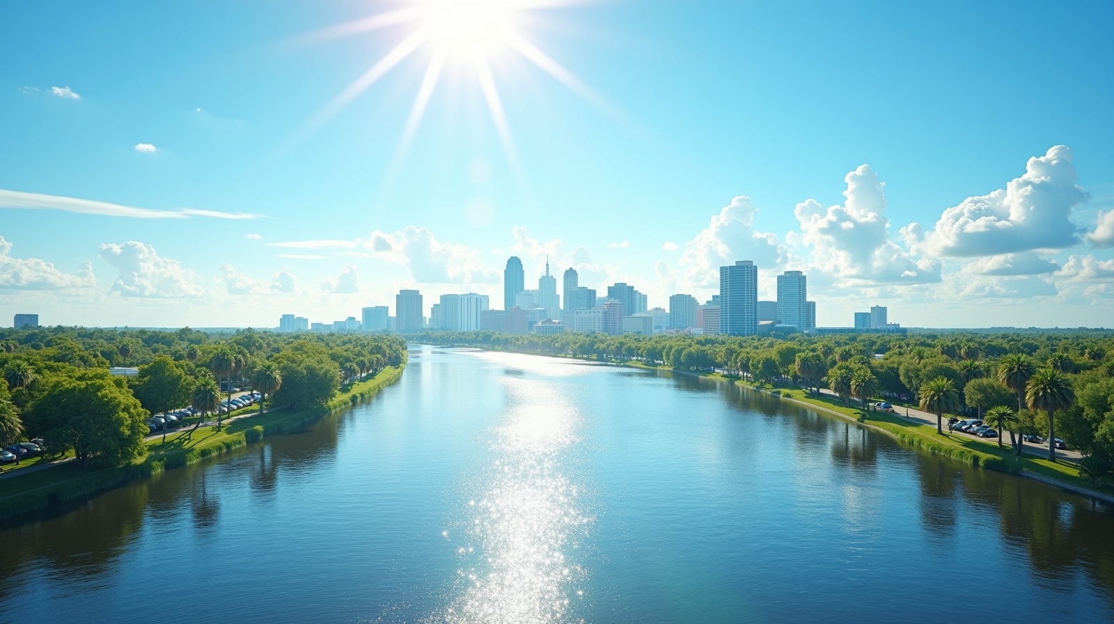 Jacksonville Florida sunny summer skyline