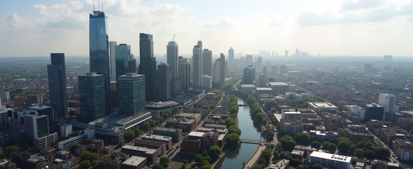 Croydon skyline aerial view