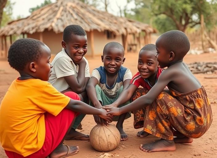 Enfants protégés et souriants