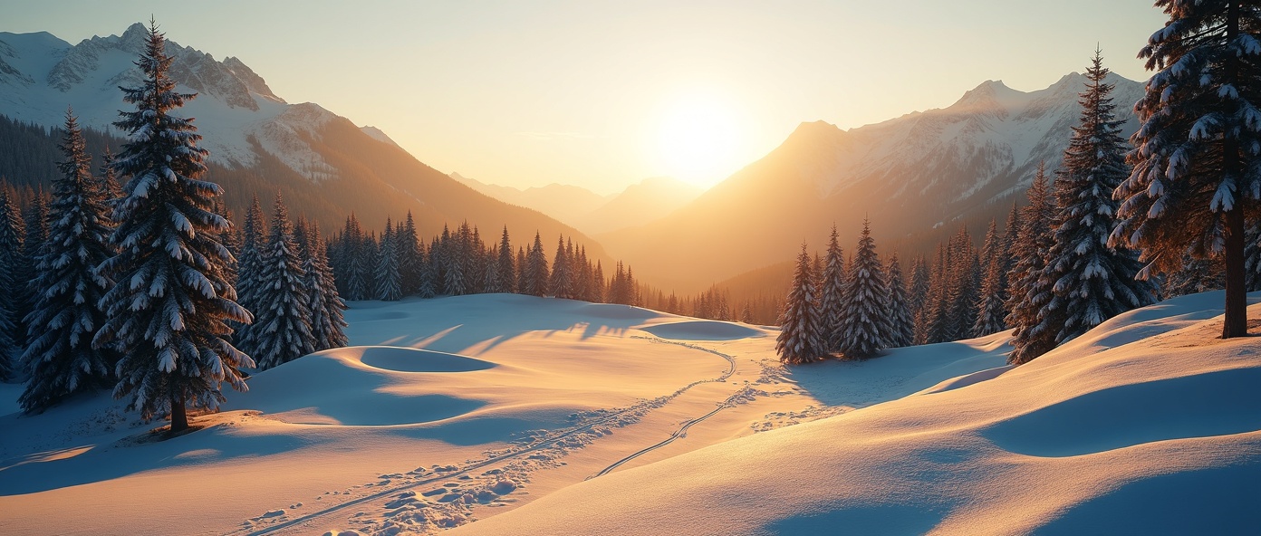 Alpine golf and ski landscape