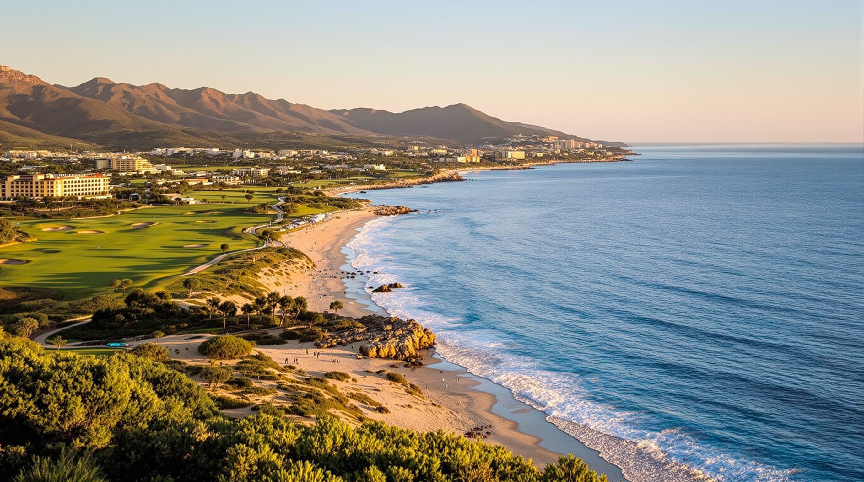 Luxury golf holiday in Spain at a championship course — Andalucía Mediterranean landscape