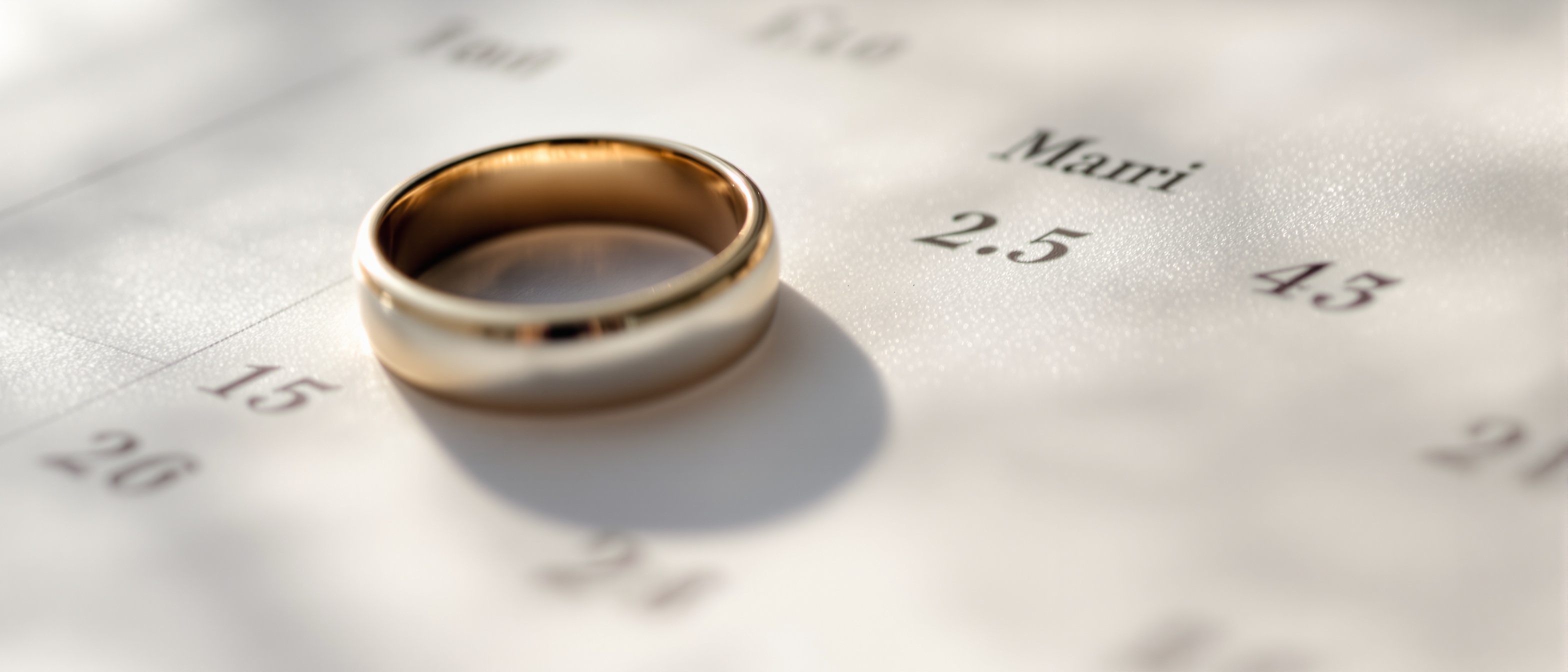 Wedding ring on calendar symbolizing separation and divorce timeline in Ontario