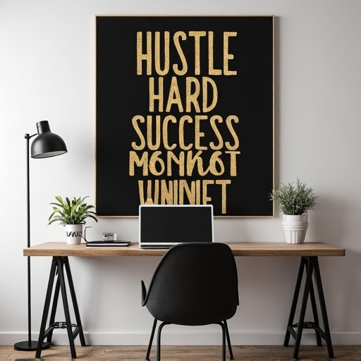Hustle Hard - Office Motivation Canvas - Pix Perfect Print canvas wall art