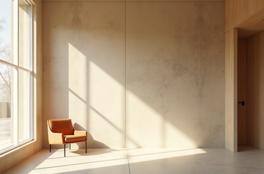 Interno minimal con luce naturale