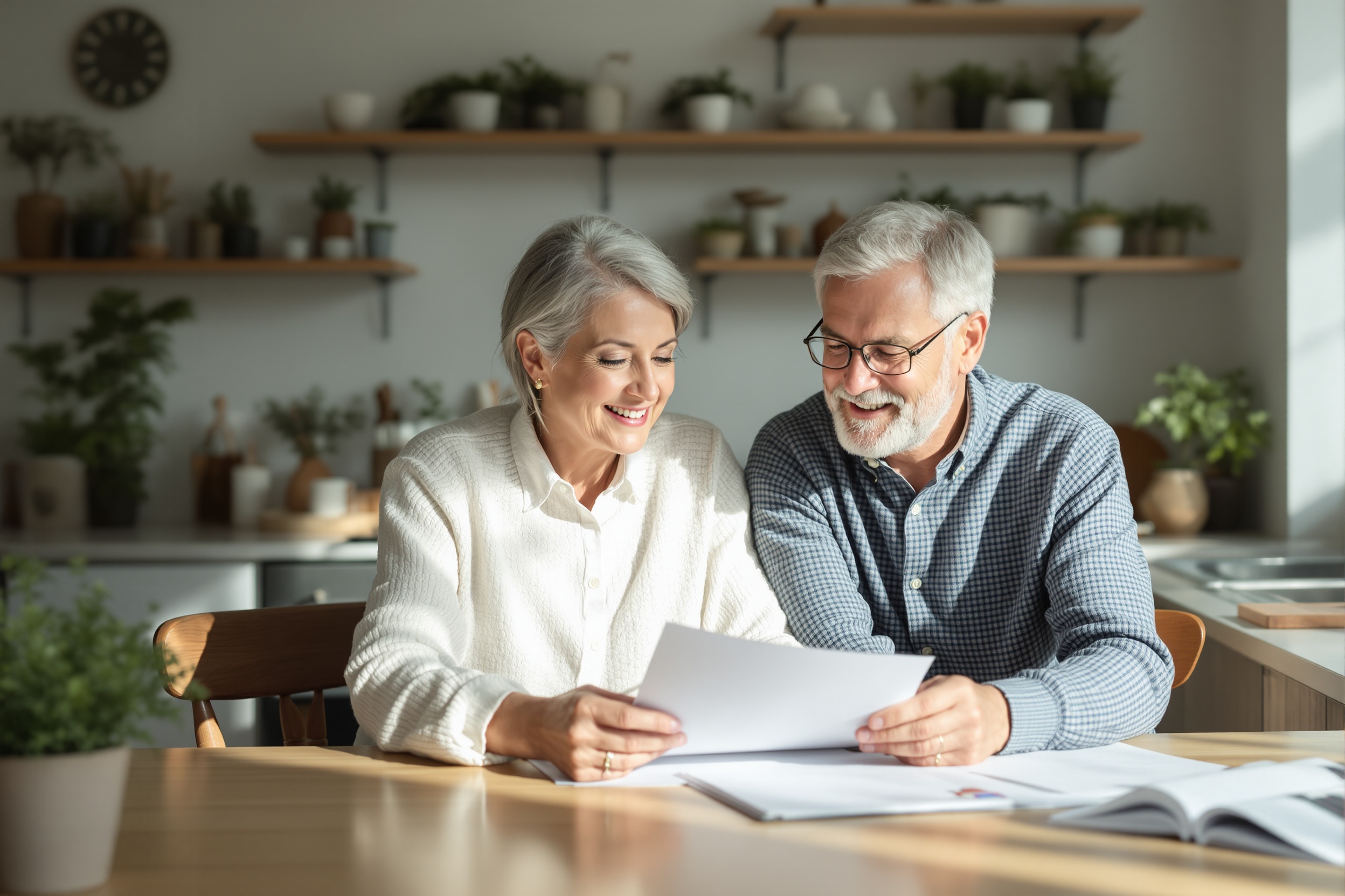 Reverse mortgage Canada 101 — senior Canadian homeowners 55+ reviewing home equity options at kitchen table