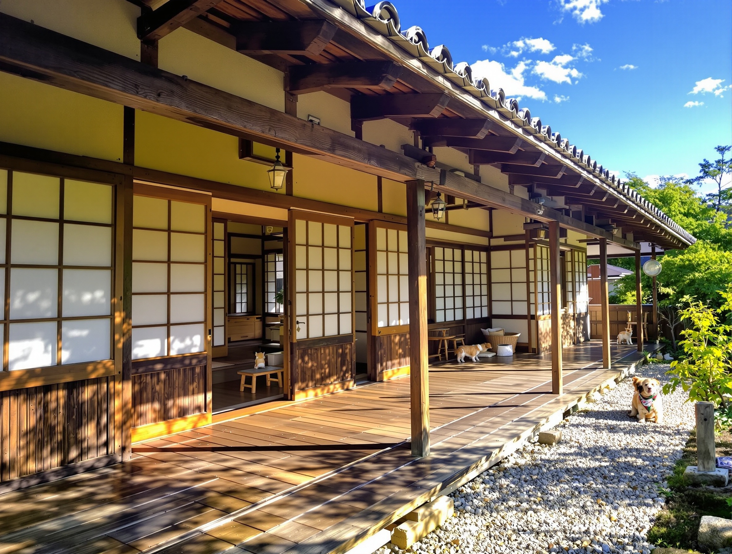 神戸・北野の古民家、縁側でペットとのんびり暮らす