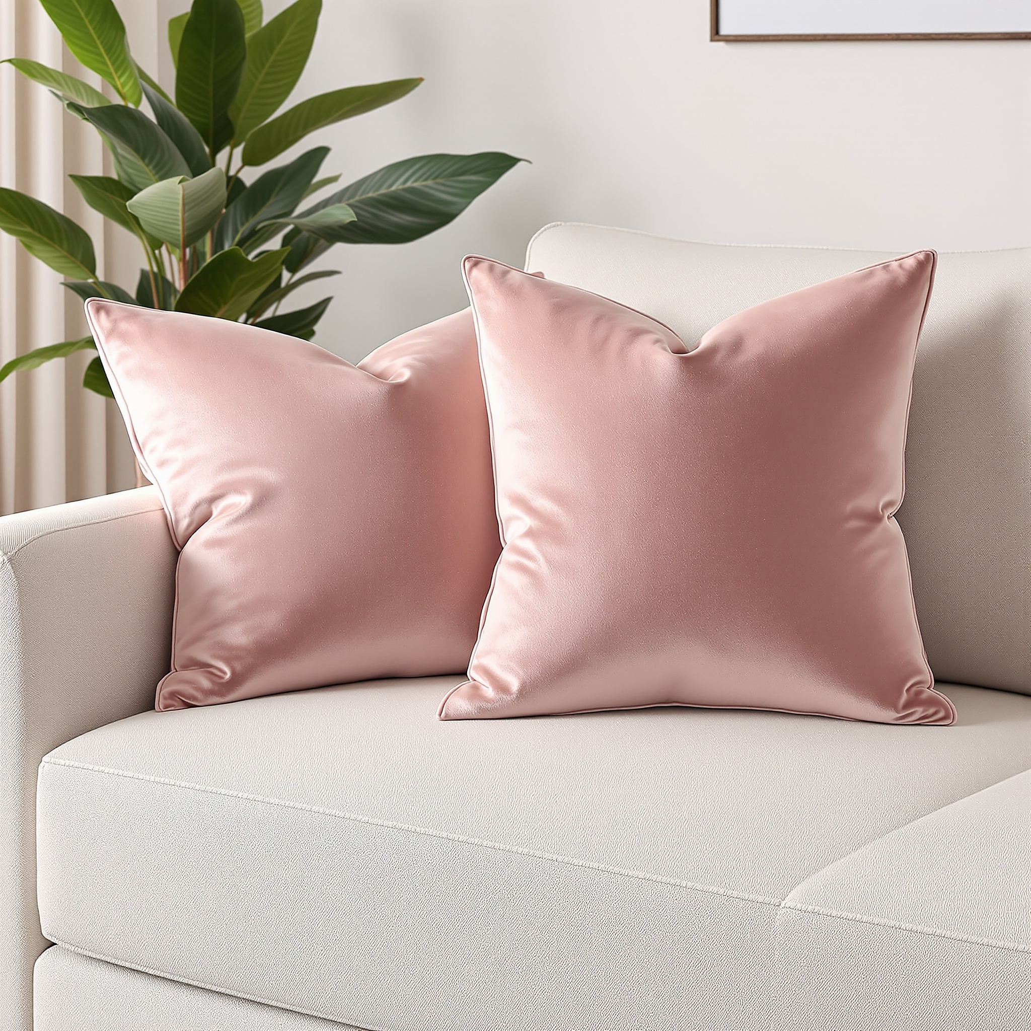 MIULEE Velvet Throw Pillow Covers – Dusty Pink (2 Pack)