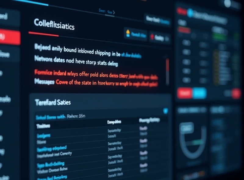 Logistics dashboard with connectivity issues