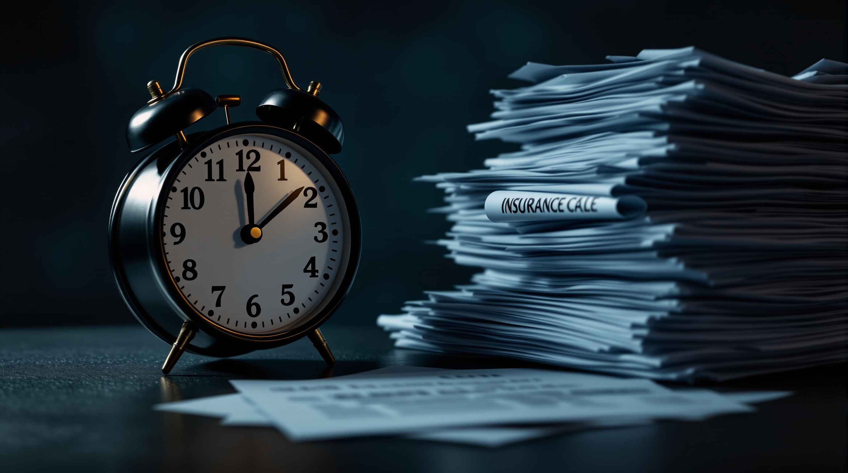 Clock and medical bills representing delay tactics