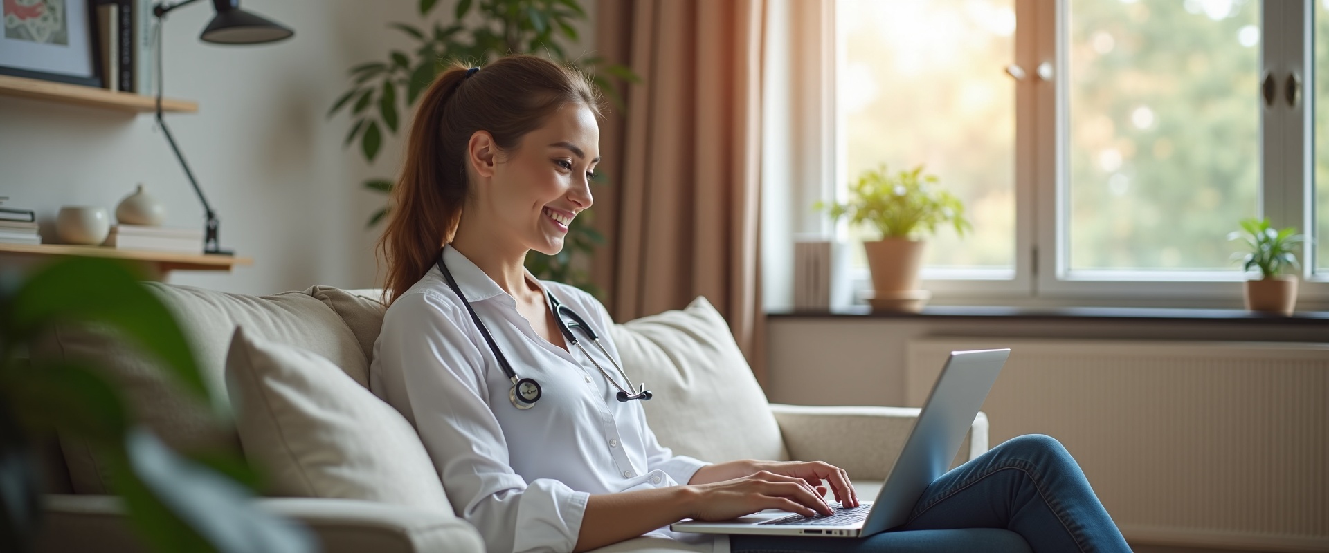 Person at home on telehealth session